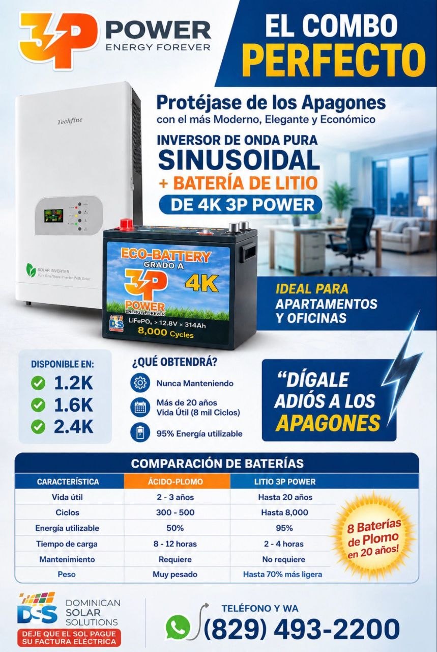 Los Combos 3P Power — Paquetes listos para instalar con inversor y batería